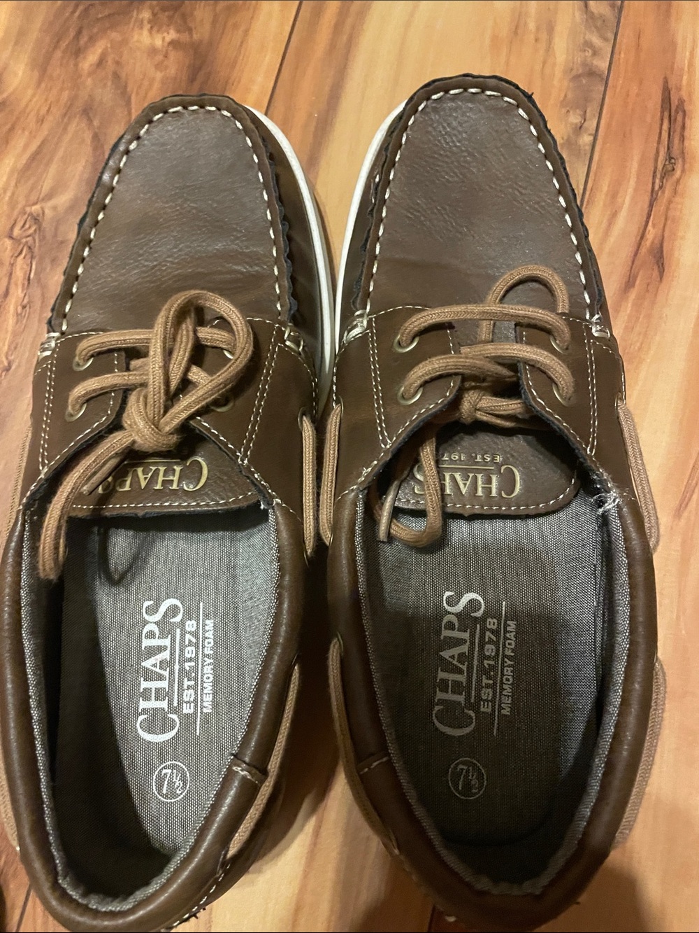 Chaps Men's Tan and Brown Boat  Shoes size 7.5